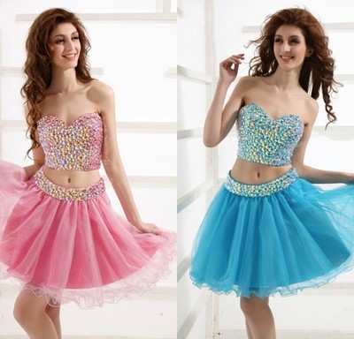 Homecoming Dress,2 Piece Homecoming Dresses,Silver Beading Homecoming Gowns,Short Prom Gown,Pink Sweet 16 Dress,Homecoming Dress - 196