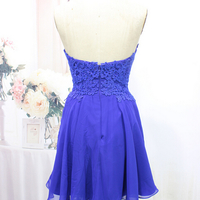 Tulle Homecoming Dress,Lace Homecoming Dress,Royal Blue Homecoming Dress,Fitted Homecoming Dress,Short Prom Dress - 193 - Thumbnail 2