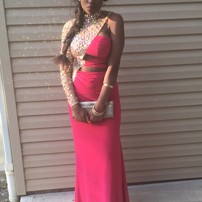 One shoulder real made sheath charming real made prom dresses,long evening dresses,prom dresses on sale,l54 - 247