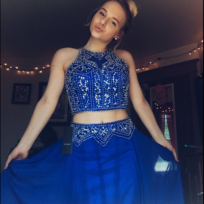 Two pieces real made prom dresses,long evening dresses,prom dresses on sale,l32 - 255