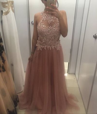 Tulle A-Line Beading Charming Real Made Prom Dresses,Long Evening Dresses,Prom Dresses On Sale,L52 - 249