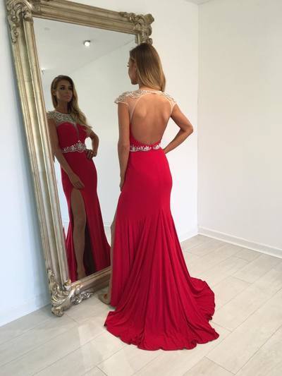 Backless Beading Charming Real Made Prom Dresses,Long Evening Dresses,Prom Dresses On Sale,L46 - 252