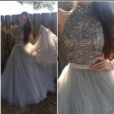 Halter beading real made prom dresses,long evening dresses,prom dresses on sale,l16 - 266