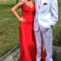 Red Beading Real Made Prom Dresses,Long Evening Dresses,Prom Dresses On Sale,L17 - 263 - Thumbnail 1