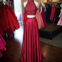 Two Pieces Charming Real Made Prom Dresses,Long Evening Dresses,Prom Dresses On Sale,L61 - 236 - Thumbnail 1