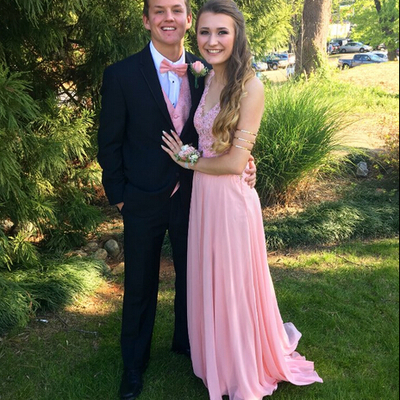 V-neck charming appliques a-line real made prom dresses,long evening dresses,prom dresses on sale,l59 - 240