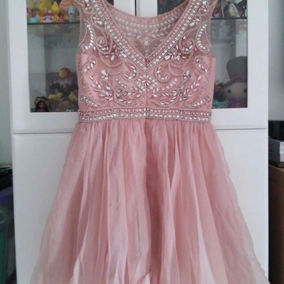 Blush pink homecoming dress,homecoming dresses,beading homecoming gowns,short prom gown,blush pink sweet 16 dress - 110
