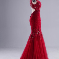 Appliques Beading Real Made Mermaid Charming Prom Dresses,Long Evening Dresses,Prom Dresses On Sale, T132 - 381 - Thumbnail 1