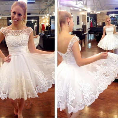 Short prom dress, white prom dress, junior prom dress, cheap prom dress, off shoulder prom dress - 204