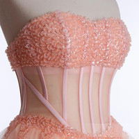 Blush Pink Homecoming Dress,Cute Homecoming Dress,Beading Homecoming Dress,Tulle Homecoming Dress - 200 - Thumbnail 1