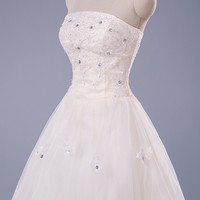 Homecoming Dress,Lace Homecoming Dresses,Short Prom Gown,Champagne Homecoming Gowns,2017 Homecoming Dress - 205 - Thumbnail 1