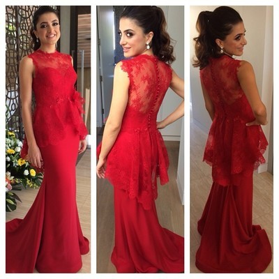 Red lace charming beading real made prom dresses,long evening dresses,prom dresses on sale,s78 - 223