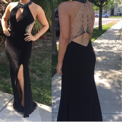 Halter beading charming sheath prom dresses,long evening dresses,prom dresses on sale, t84 - 436