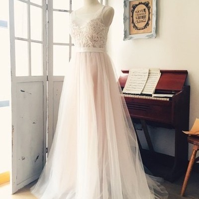 Charming a-line v-neck appliques wedding dresses,long wedding dresses,wedding dresses on sale, w15 - 432