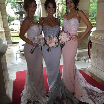 Spaghetti Straps Custom Made Bridesmaid Dresses,Bridesmaid Dresses,Bridesmaid Dresses On Sale,L25 - 454
