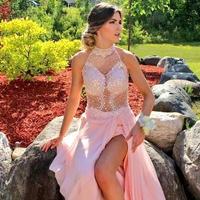 Halter Backless A-Line Prom Dresses,Long Evening Dresses,Prom Dresses On Sale, T175 - 422 - Thumbnail 1