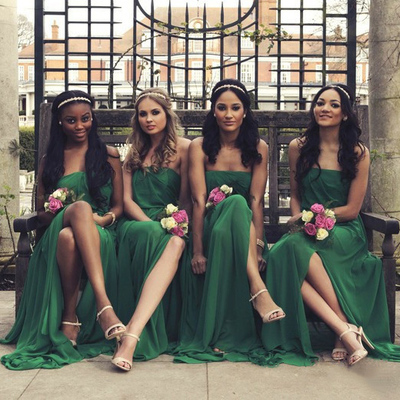 Green Custom Made Chiffon Bridesmaid Dresses,Bridesmaid Dresses,Bridesmaid Dresses On Sale,L05 - 460