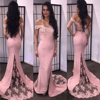 Sexy lace off the shoulder mermaid sexy prom dresses,long evening dresses,prom dresses on sale, t160 - 431
