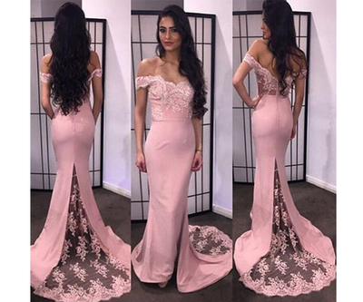 Sexy Lace Off the Shoulder Mermaid Sexy Prom Dresses,Long Evening Dresses,Prom Dresses On Sale, T160 - 431