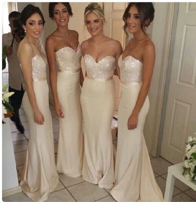 Ivory Mermaid Custom Made Bridesmaid Dresses,Bridesmaid Dresses,Bridesmaid Dresses On Sale, B10 - 481