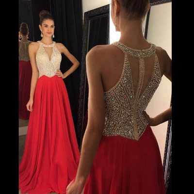 New Arrival Elegant Sleeveless Beading Long Prom Dress/Evening Dress - 318