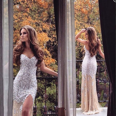 Sheath Beading Custom Made A-Line Charming Prom Dress,Formal Dresses,Tulle Evening Dresses On Sale, T46 - 332