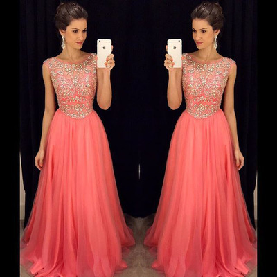 Beading custom made a-line charming prom dress,formal dresses,chiffon evening dresses on sale, t42 - 345