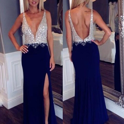 V-neck sexy beading prom dresses,long evening dresses,prom dresses on sale, t187 - 418