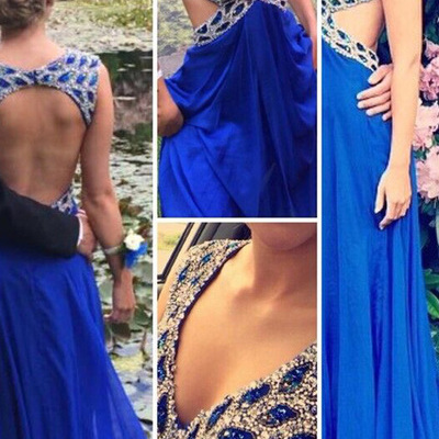Backless v-neck sexy beading real made a-line prom dresses,long evening dresses,prom dresses on sale, t148 - 399