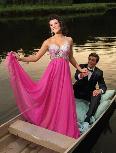 One Shoulder Beading A-Line Prom Dresses,Long Evening Dresses,Prom Dresses On Sale, T174 - 419