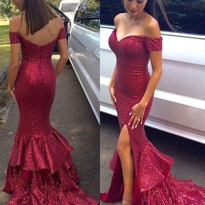 Off the shoulder sexy mermaid prom dresses,long evening dresses,prom dresses on sale, t190 - 420 - Thumbnail 16