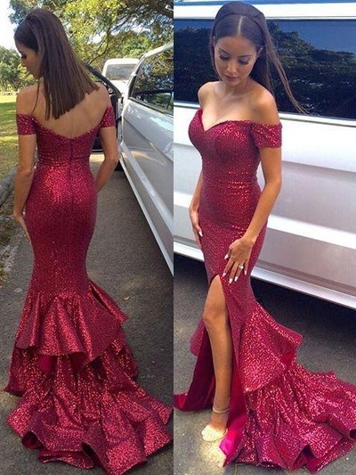 Off the Shoulder Sexy Mermaid Prom Dresses,Long Evening Dresses,Prom Dresses On Sale, T190 - 420