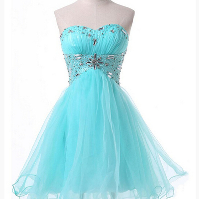 Blue homecoming dress,tulle homecoming dresses,sparkly homecoming gowns,2017 fashion prom gown,sweetheart sweet 16 dress,crystals homecoming dresses