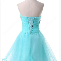 Blue Homecoming Dress,Tulle Homecoming Dresses,Sparkly Homecoming Gowns,2017 Fashion Prom Gown,Sweetheart Sweet 16 Dress,Crystals Homecoming Dresses - Thumbnail 1