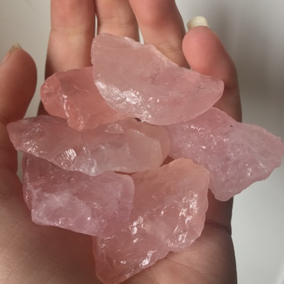 Raw rose quartz chunk