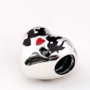 Red heart Lover Mickey 925 sterling silver 925s stone cubic zirconia shining shimmering sparking Basic Charm-3