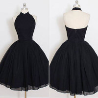Cute black short prom dress,black evening dresses - Thumbnail 1