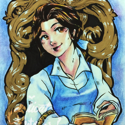 Fanart: belle's portrait (gold ink frame) - Thumbnail 1