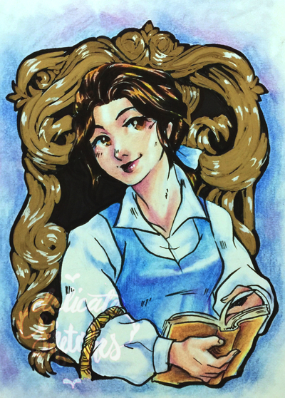Fanart: Belle's Portrait (gold ink frame)