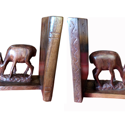 Hand carved vintage african bookend,african art object, home decor, one pair