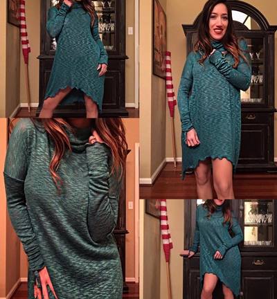 Scrunch-neck Sweater Tunic/Dress