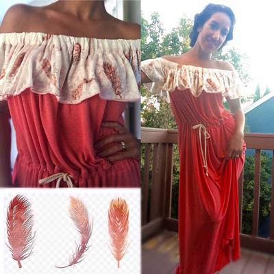 Bare shoulder maxi dress