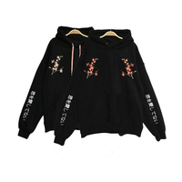 Plum Blossom Embroidered Hoodie - Thumbnail 2