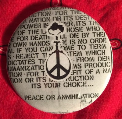 Crucifix - Peace or Annihilation Button