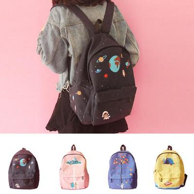 Planet galaxy canvas cartoon backpack