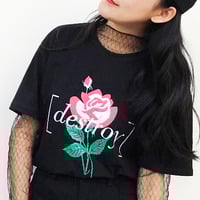 DESTROY RED ROSE TEE / SKIRT ( BLACK ) - Thumbnail 3