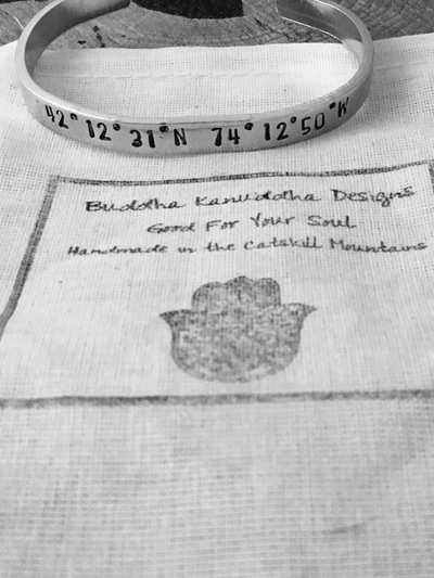 Coordinates Hand Stamped Bracelet 