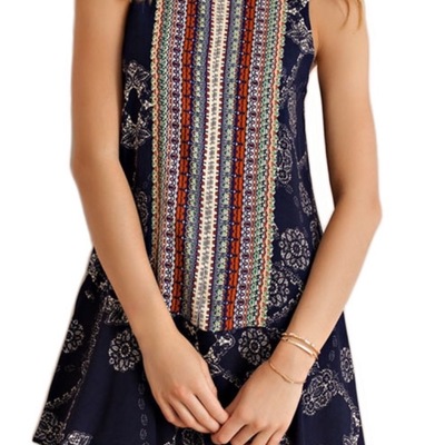 Boho above the knee dress