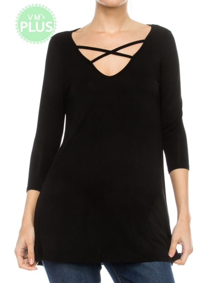 Black Criss~Cross Top
