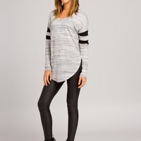 Heather Gray Arm Band Top - Thumbnail 1